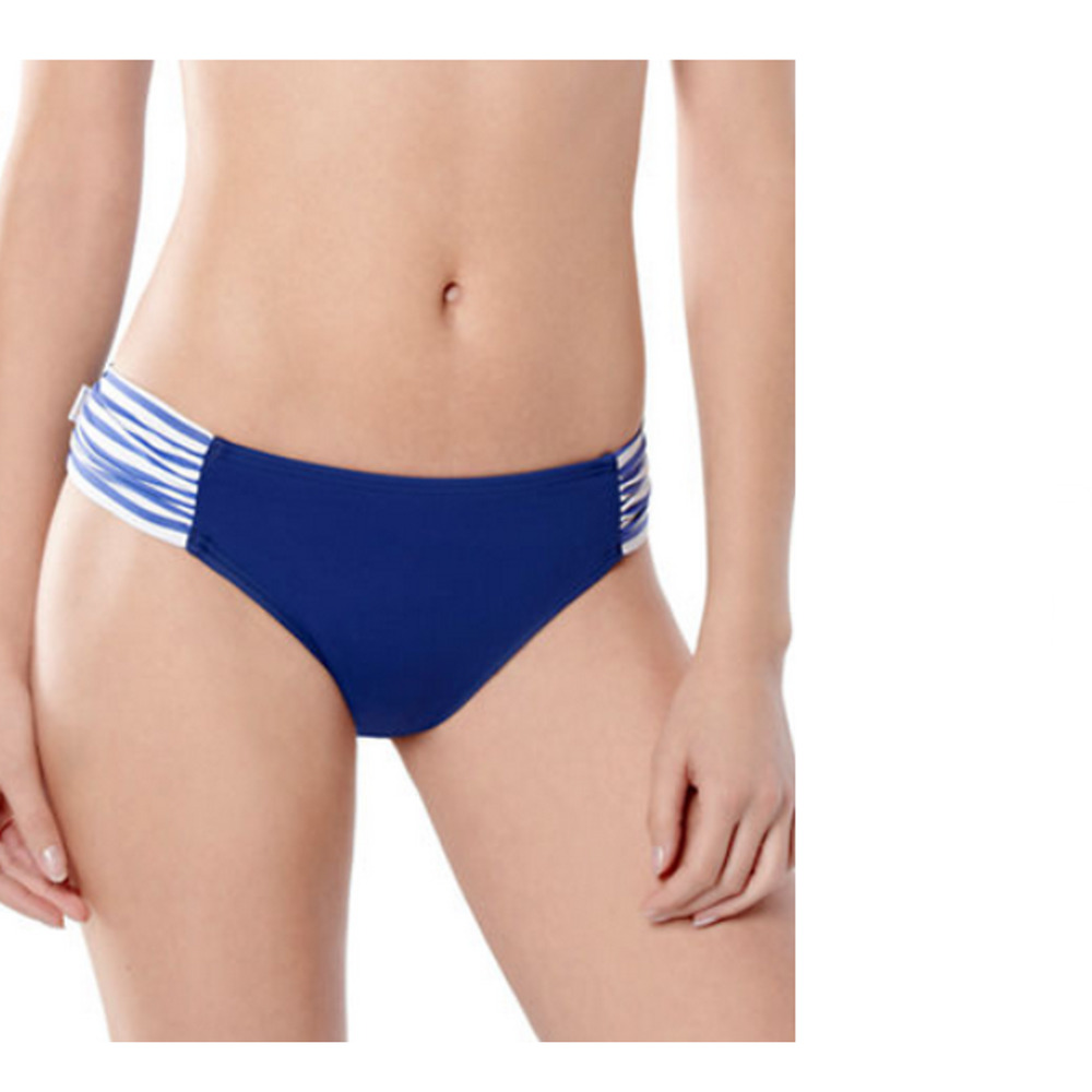 Captiva Aqualina Shirred Side Hipster Bikini Bottom Blue Size L